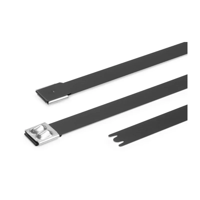 HellermannTyton Roller Ball Cable Tie, Polyester Coated Stainless Steel, 362 mm x 12.3 mm 111-00299 MBT14XHFC-SP/SS316-BK