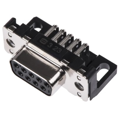 HARTING D-Sub 9 Way Right Angle 2.74 mm Pitch Through Hole D-Sub Connector with M3 Threaded Insert Female 09661127601