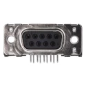 HARTING D-Sub 9 Way Right Angle 2.74 mm Pitch Through Hole D-Sub Connector with M3 Threaded Insert Female 09661127601