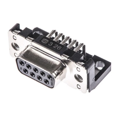 HARTING D-Sub 9 Way Right Angle 2.74 mm Pitch Through Hole D-Sub Connector with Board Lock Female 09661527611