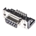 HARTING D-Sub 9 Way Right Angle Through Hole Connector 2.74 mm Pitch Board Lock Female 09661527611