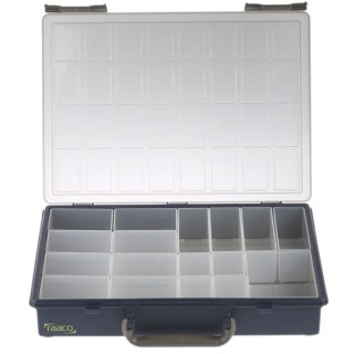 Raaco 17 Cell Grey Transparent Polypropylene Compartment Box 57 mm x 340 mm x 265 mm 136228