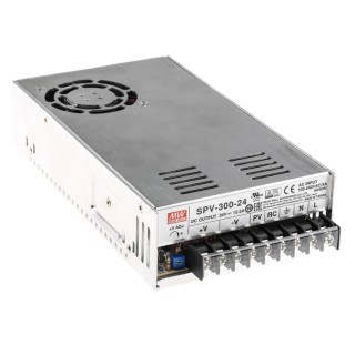 MEAN WELL Single Output 300W 24V DC Switching Power Supply, Universal Input 88-264VAC 124-370VDC, Chassis Mount SPV-300-24