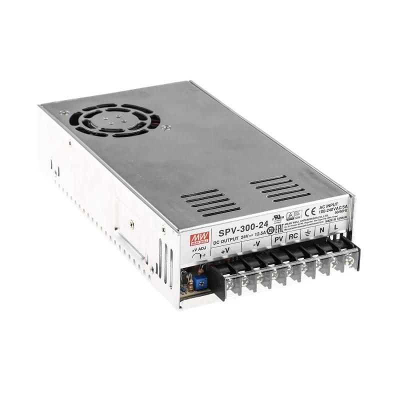 MEAN WELL Single Output 300W 24V DC Switching Power Supply, Universal Input 88-264VAC 124-370VDC, Chassis Mount SPV-300-24