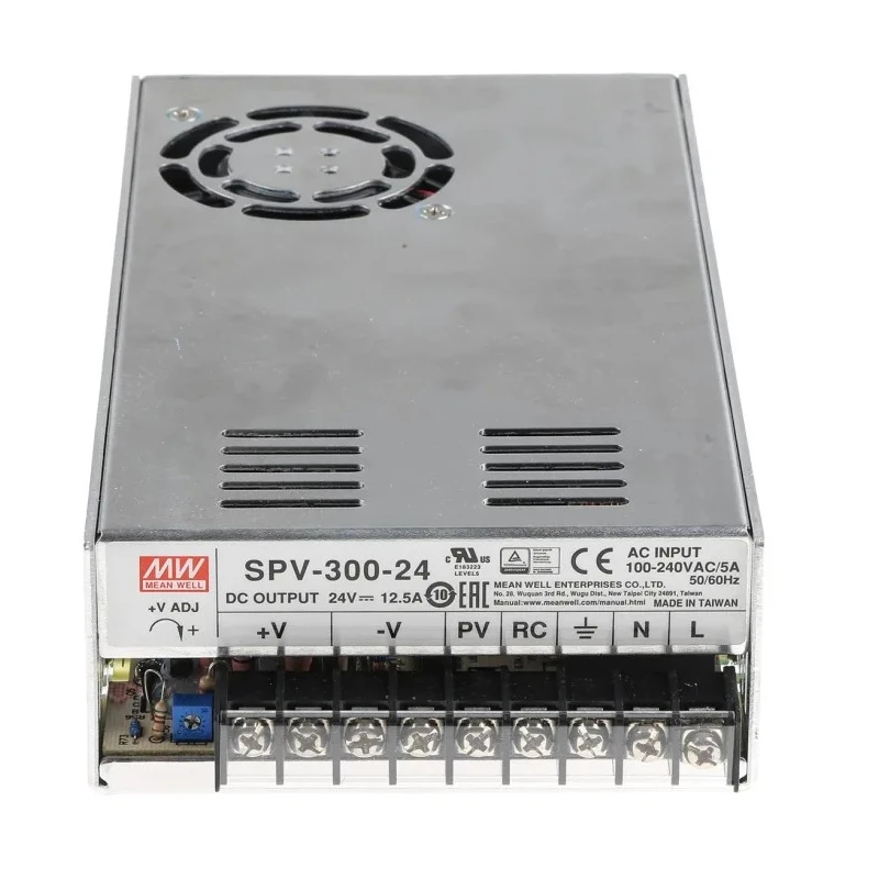 MEAN WELL Single Output 300W 24V DC Switching Power Supply, Universal Input 88-264VAC 124-370VDC, Chassis Mount SPV-300-24