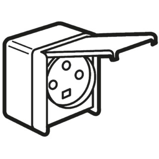 Legrand 32A Grey 1 Gang Plug Socket Plexo Indoor & Outdoor British Standard French German 0 558 75
