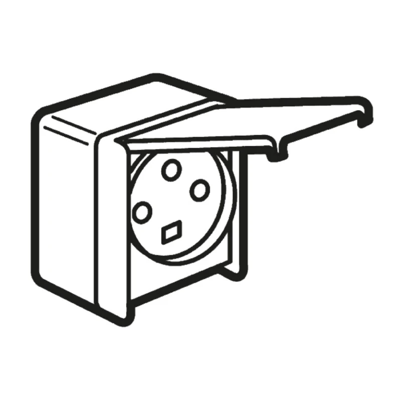 Legrand 32A Grey 1 Gang Plug Socket Plexo Indoor & Outdoor British Standard French German 0 558 75