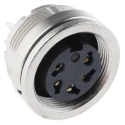 binder Circular Connector 5 Contacts Panel Mount M16 Plug Female IP67 250V 6A Nylon Housing 723 Series 09-0116-00-05