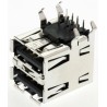 TE Connectivity Right Angle Through Hole Female 2 Port USB Type A Connector 30V IP20 USB 2.0 1903815-1