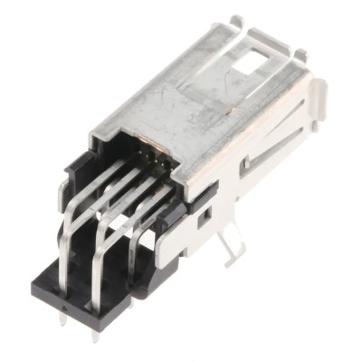 TE Connectivity Through Hole Right Angle Mini I/O Connector Female Unshielded 30 V 0.5 A 8 Positions 1-2040537-1