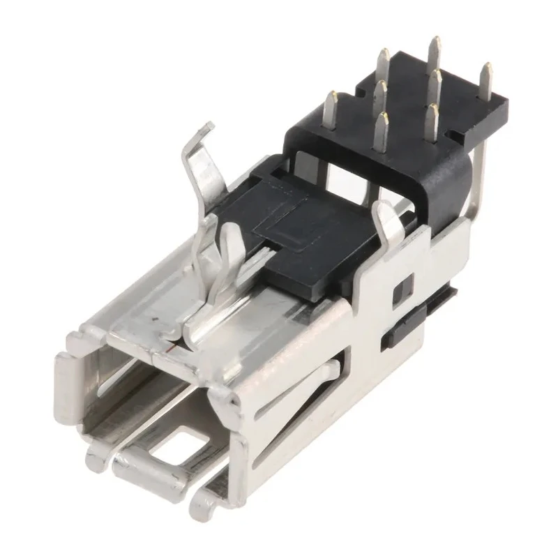 TE Connectivity Through Hole Right Angle Mini I/O Connector Female Unshielded 30 V 0.5 A 8 Positions 1-2040537-1