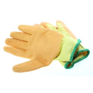 Polyco Healthline Matrix Yellow Latex Work Gloves Size 8, Latex Coating 502-MAT