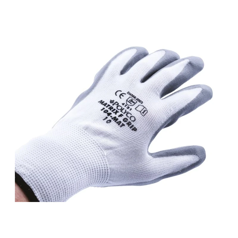 Polyco Healthline Matrix Grey Nitrile Foam Coated Work Gloves Size 10 24 Gloves 104-MAT