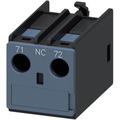 Siemens Auxiliary Contact, 1 Contact, 1 NC, 3RH2 Series, Snap-On Mount, 10 A, 250 V DC, 690 V AC, 3RH2911-1AA01