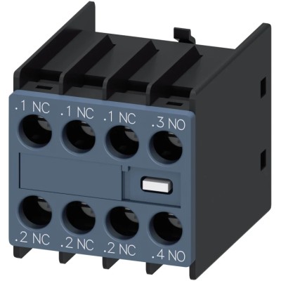 Siemens Auxiliary Contact 4 Contact 1 NO 3 NC Snap-On 6 A 250 V dc 690 V ac 3RH2911-1HA13