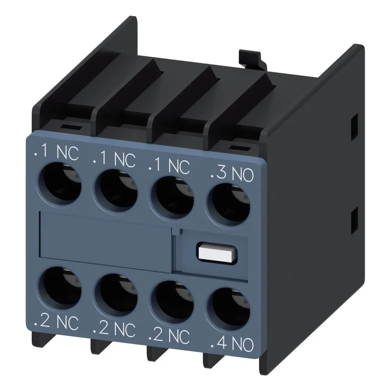 Siemens Auxiliary Contact 4 Contact 1 NO 3 NC Snap-On 6 A 250 V dc 690 V ac 3RH2911-1HA13