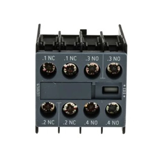 Siemens Auxiliary Contact, 4 Contact, 2 NC/2 NO, Snap-On Mount, 10 A, 250V AC, 690 V AC, Series 3RH2 3RH2911-1HA22