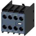 Siemens Auxiliary Contact, 4 Contact, 2 NC/2 NO, Snap-On Mount, 10 A, 250V AC, 690 V AC, Series 3RH2 3RH2911-1HA22