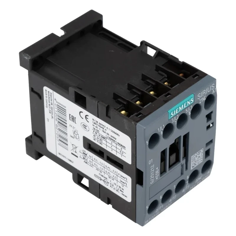 Siemens 3RT2 Series Contactor 24V AC Coil, 3-Pole, 7A, 3 kW, 400V AC 3RT2015-1AB02