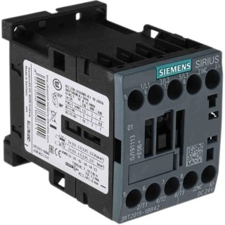 Siemens 3RT2 Contactor 3RT2015-1BB42, 24V DC Coil, 3-Pole, 7 A, 3 kW, 3 NO, 400V AC