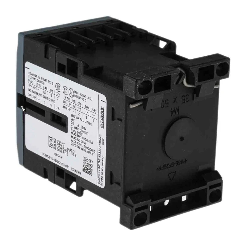 Siemens 3RT2 Contactor 3RT2015-1BB42, 24V DC Coil, 3-Pole, 7 A, 3 kW, 3 NO, 400V AC