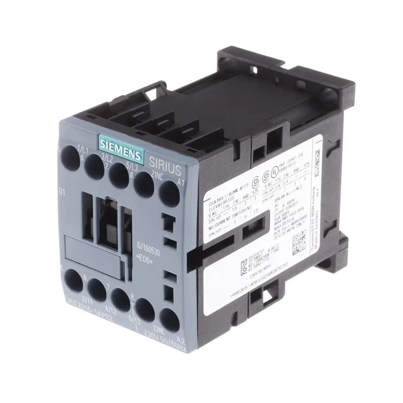 Siemens 3RT2 Industrial Contactor, , 230V AC Coil, 3-Pole, 7A Current, 3 kW Power Rating, 400V AC Contact 3RT2015-1AP02