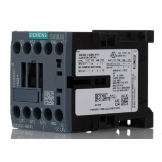 Siemens 3RT2 3-Pole Contactor, 24V dc Coil, 7 A, 3 kW Power Rating, 1 NO, 400V ac 3RT2015-1BB41