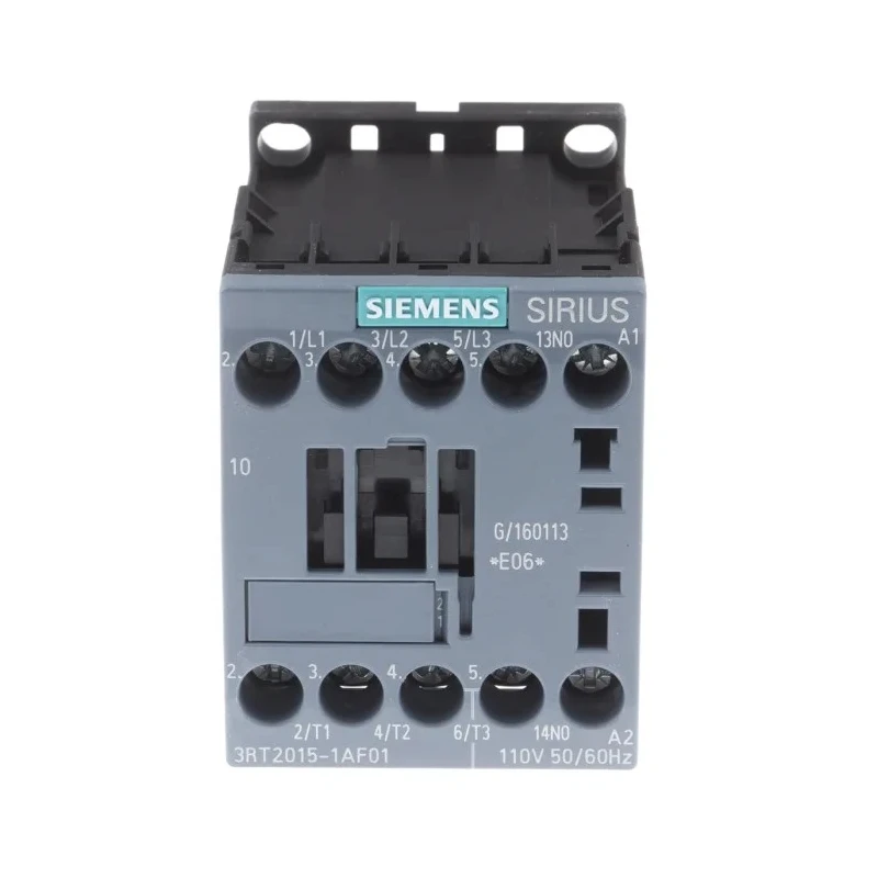 Siemens 3RT2 Motor Control Contactor with 110V AC Coil, 3 Pole, 7 A, 3 kW Power Rating 3RT2015-1AF01