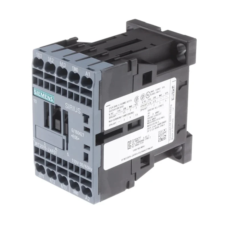 Siemens 3RT2 Contactor, Coil Voltage 110V AC, 3-Pole, Contact Current 7A, Power Rating 3kW, 3NO Auxiliary 3RT2015-2AF01