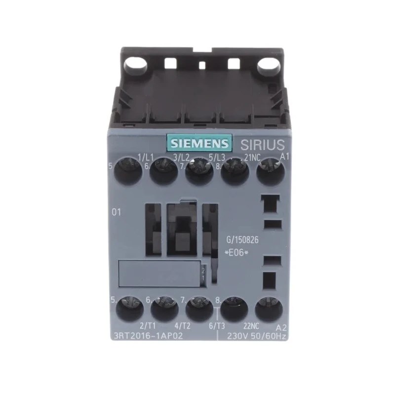 Siemens 3RT2 Contactor, 230V AC Coil Voltage, 3-Pole, 9 A Contact Current, 4 kW Power Rating, 3 NO, 400V AC 3RT2016-1AP02