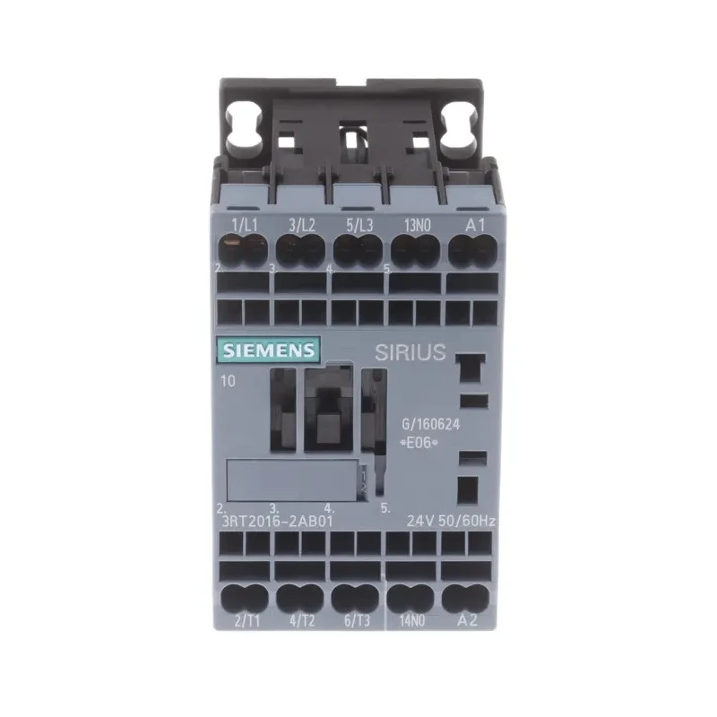 Siemens 3RT2 Contactor, 24V AC Coil Voltage, 3-Pole, 9 A, 4 kW Power Rating, DIN Rail Mount 3RT2016-2AB01