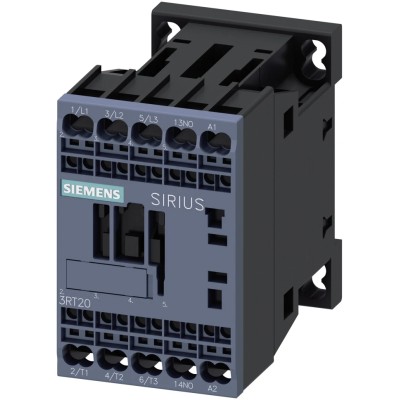 Siemens 3RT2 Contactor, 110V AC Coil, 3-Pole, 12 A, 5.5 kW, 3 NO, 400V AC 3RT2017-2AF01