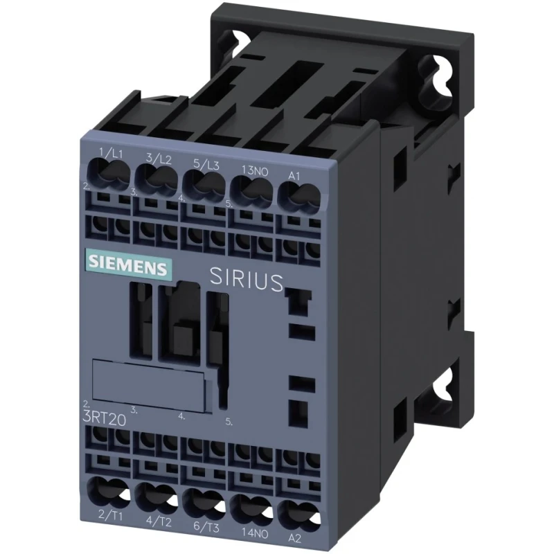 Siemens 3RT2 Contactor, 110V AC Coil, 3-Pole, 12 A, 5.5 kW, 3 NO, 400V AC 3RT2017-2AF01
