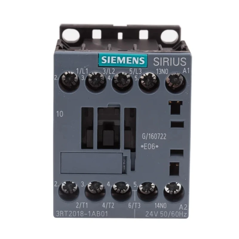 Siemens 3RT2 Contactor, 24V AC Coil, 3-Pole, 16 A, 7.5 kW Power Rating, 3 NO Contacts, 400V AC 3RT2018-1AB01