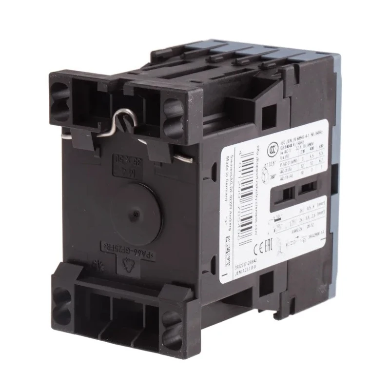 Siemens 3RT2 Motor Control Contactor 24V dc Coil, 3-Pole, 12 A, 5.5 kW, 3 NO, 400V ac 3RT2017-2BB42