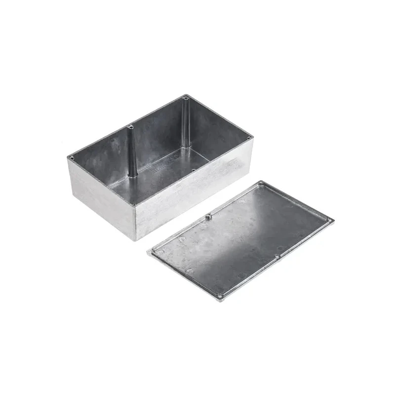 RS PRO Silver Aluminium Alloy Enclosure with Silver Lid, IP65 Rated, 54.7 mm x 222.5 mm x 145.8 mm 161-0918