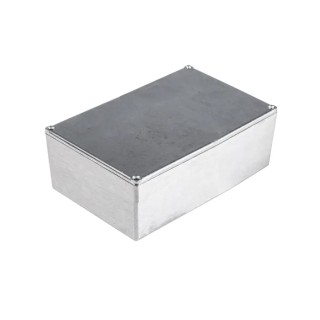RS PRO Die Cast Aluminium Enclosure Silver Lid Shielded IP54 34.2 mm x 118.9 mm x 93.3 mm IP54