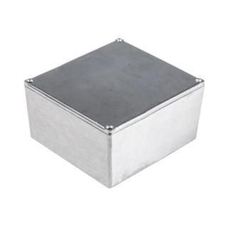 RS PRO Silver Die Cast Aluminium Enclosure IP54 Rated 59.2 mm x 120.5 mm x 120.5 mm IP54