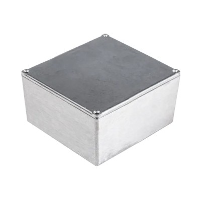 RS PRO Silver Die Cast Aluminium Enclosure IP54 Rated 59.2 mm x 120.5 mm x 120.5 mm IP54