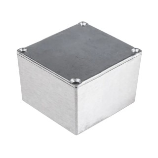 RS PRO Silver Silver Lid Aluminium Alloy Enclosure IP65 Protection 35.1 mm x 64 mm x 58 mm 161-0930