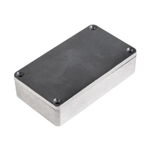 RS PRO Silver Black Lid Aluminium Alloy Enclosure IP65 30.2 mm x 115 mm x 65 mm IP65