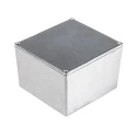 RS PRO Silver Silver Lid Die Cast Aluminium Enclosure IP54 95.2mm x 120.5mm x 120.5mm IP54