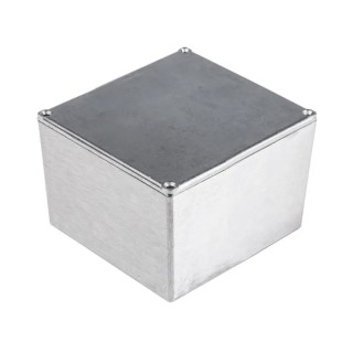 RS PRO Silver Silver Lid Die Cast Aluminium Enclosure IP54 95.2mm x 120.5mm x 120.5mm IP54