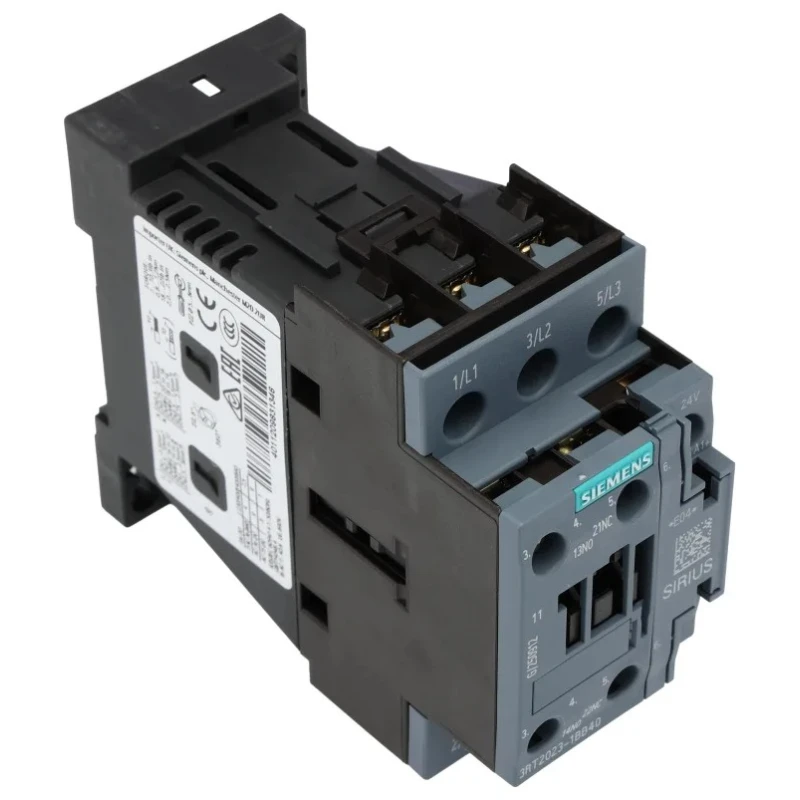 Siemens 3RT2 Contactor 24V dc Coil 3-Pole 9 A 4 kW 3RT2023-1BB40