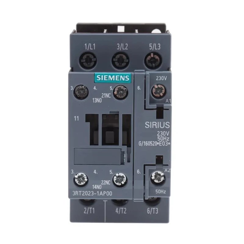 Siemens 3RT2 Contactor, 230V AC Coil, 3-Pole, 9A Contact Current, 4kW Power Rating, 3NO Auxiliary Contacts 3RT2023-1AP00