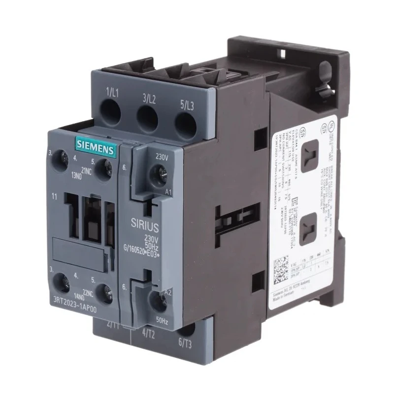 Siemens 3RT2 Contactor, 230V AC Coil, 3-Pole, 9A Contact Current, 4kW Power Rating, 3NO Auxiliary Contacts 3RT2023-1AP00