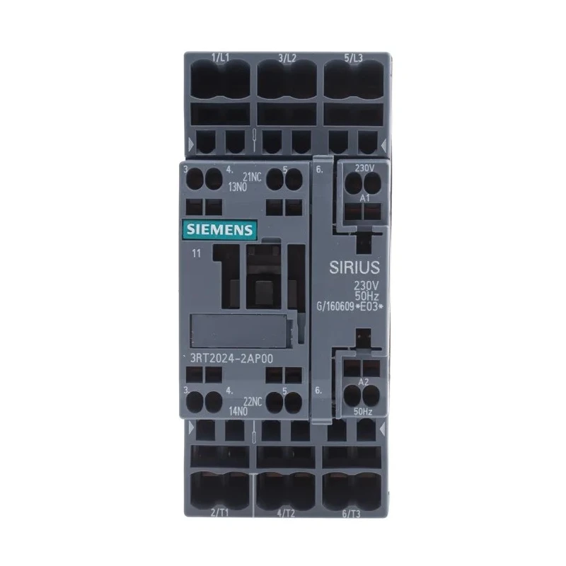 Siemens 3RT2 Contactor, 230V AC Coil, 3-Pole, 12 A, 5.5 kW 400V AC, 3 NO, Spring Loaded Terminal 3RT2024-2AP00