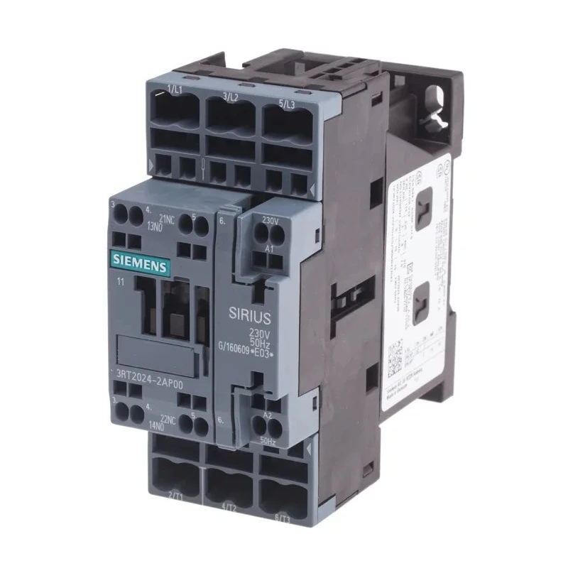 Siemens 3RT2 Contactor, 230V AC Coil, 3-Pole, 12 A, 5.5 kW 400V AC, 3 NO, Spring Loaded Terminal 3RT2024-2AP00