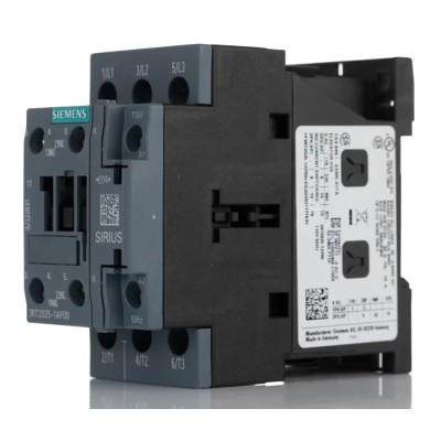 Siemens 3RT2 Contactor, 110V AC Coil, 3-Pole, 16A, 7.5kW Power Rating, 3 NO Contacts, 400V AC, DIN Rail Mount 3RT2025-1AF00