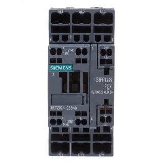 Siemens 3RT2 Series Contactor, 24V DC Coil, 3-Pole, 12A, 5.5kW, 400V AC 3RT2024-2BB40